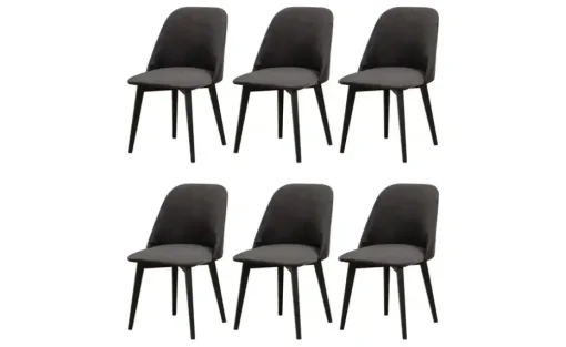 Esszimmerstuhl 6er-Set | Schwarz, Graphit | Höffner