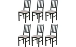 Esszimmerstuhl 6er-Set | Schwarz, Dunkelbeige | Höffner