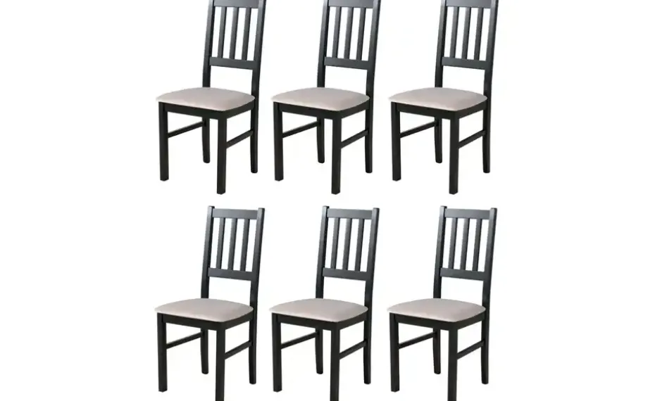 Esszimmerstuhl 6er-Set | Schwarz, Dunkelbeige | Höffner