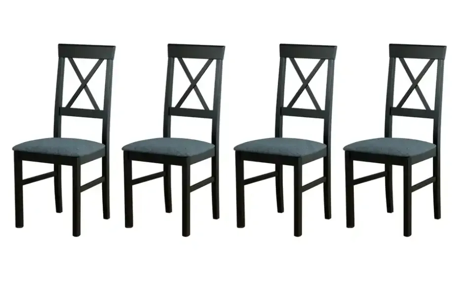 Esszimmerstuhl 4er-Set | Schwarz, Mausgrau | Höffner