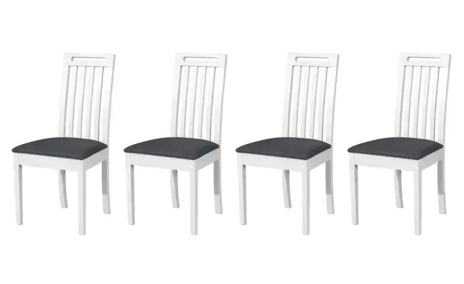 Esszimmerstuhl 4er-Set | Weiß, Dunkelgrau | Höffner