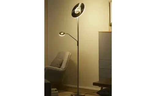 Fischer-Honsel LED-Deckenfluter 2-flammig, Nickel-matt
