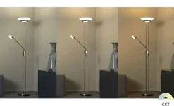 Fischer-Honsel LED-Deckenfluter, 2-flammig, Nickel-matt | edelstahlfarben, matt