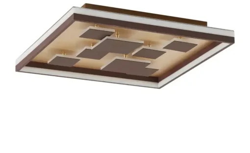 Fischer-Honsel LED-Deckenleuchte braun-rost, eckig