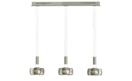 Fischer-Honsel LED-Pendelleuchte, 3-flammig, Schirme Nickel-matt antik