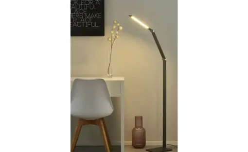 Fischer-Honsel LED-Stehleuchte, anthrazit-grau mit Dimmer | Schwarz, matt