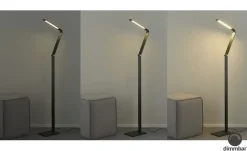Fischer-Honsel LED-Stehleuchte, anthrazit-grau mit Dimmer | Schwarz, matt