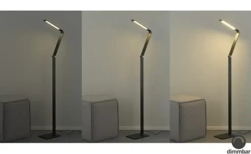 Fischer-Honsel LED-Stehleuchte, anthrazit-grau mit Dimmer | Schwarz, matt