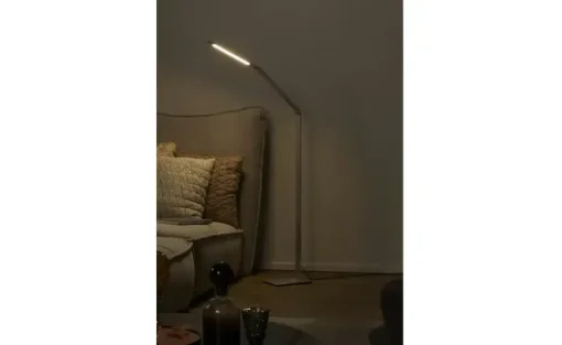Fischer-Honsel LED-Stehleuchte, Alufarben mit Dimmer | silberfarben, matt