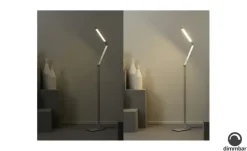 Fischer-Honsel LED-Stehleuchte, Alufarben mit Dimmer | silberfarben, matt