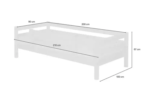 FLEXA Bett mit Absturzsicherung Flexa Classic | Kiefer, Weiß