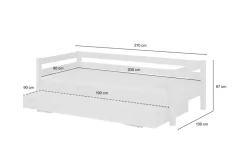FLEXA Bett mit Ausziehbett Flexa Classic | Kiefer, Weiß