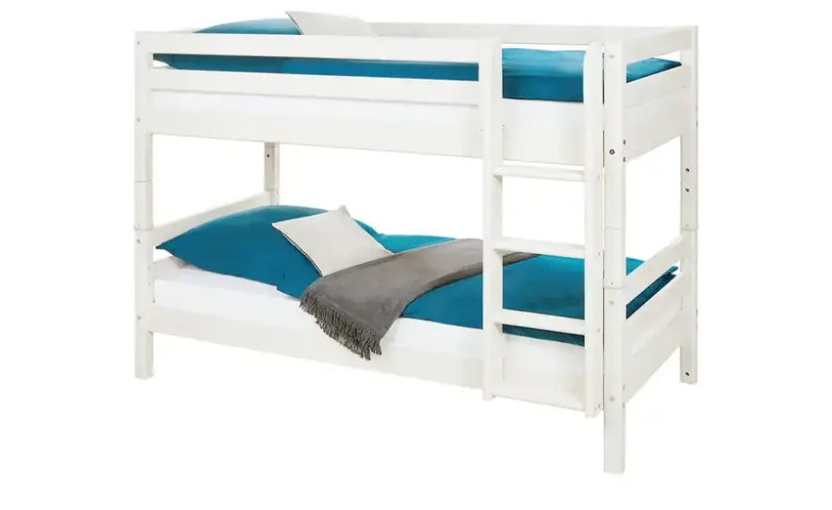 FLEXA Etagenbett Flexa Classic | Senkrechte Leiter, Kiefer, Weiß
