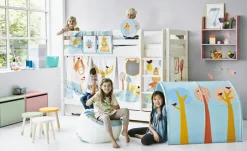 FLEXA Etagenbett mit 2 Schubladen Flexa Classic | Kiefer, Weiß