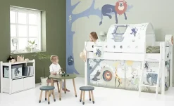 FLEXA Halbhohes Bett Flexa White | Schrägleiter, Weiß