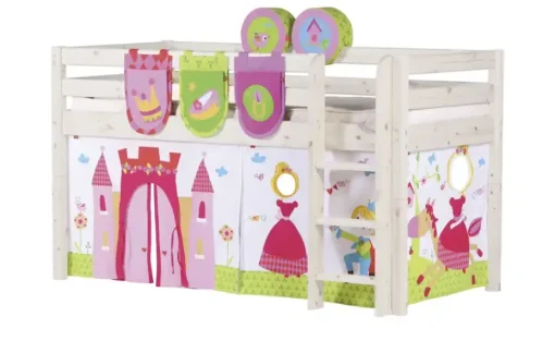 FLEXA Halbhohes Bett Flexa Classic | senkrechte Leiter, 140x200 cm
