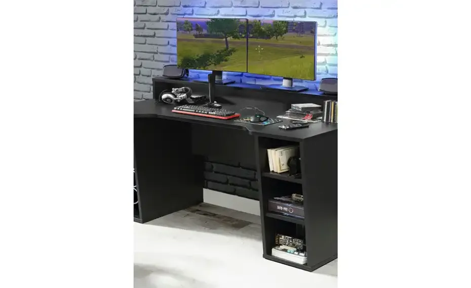 Gaming Tisch Zocker 2 | matt, Schwarz | Möbel Höffner