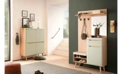 Garderobe Malaren | Eiche (Nachbildung), Pistaziengrün