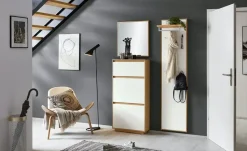 Garderobenpaneel Tiba | 183 cm, Weiß, Eiche bianco