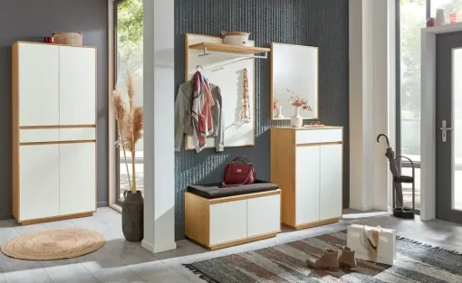 Garderobenpaneel  Tiba  | Weiß, Eiche bianco, BH 83 x 109 cm