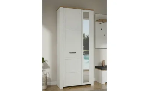 Garderobenschrank Toneo | Eiche (Nachbildung), Weiß