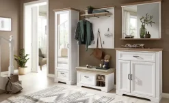 Garderobenschrank Varese | Pinie (Nachbildung), Weiß, Asteiche (Nachbildung)