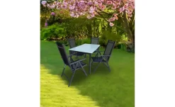 Gartenmöbel 5er-Set | Mattglas, Anthrazit, matt
