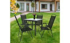 Gartenmöbel 5er-Set | Mattglas, Anthrazit, matt