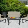 Gartenmöbel 4er-Set | Schwarz, Creme | Möbel Höffner