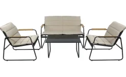Gartenmöbel 4er-Set | Schwarz, Creme | Möbel Höffner