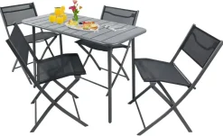 Gartenmöbel 5er-Set | Schwarz, Schwarz | Möbel Höffner
