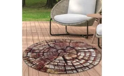 Gino Falcone Indoor-Outdoorteppich Aurora | Braun, Ø 60 cm
