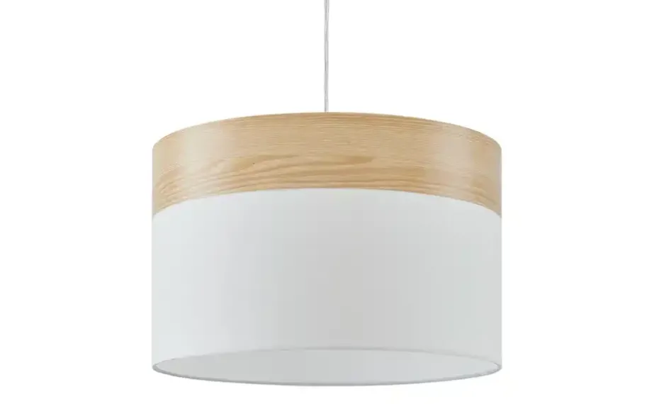 Globo Lighting Pendelleuchte, 1-flammig, beige/Holzoptik