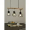 Globo Lighting Pendelleuchte, 3-flammig, Holz/ Metall Körbe