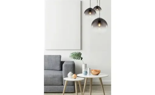 Globo Lighting Pendelleuchte, 3-flammig, Rauchglas-Kugeln