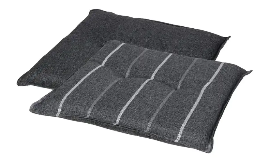 GO-DE Wendeauflage Lines | Hockerauflage, Dunkelgrau, Weiß