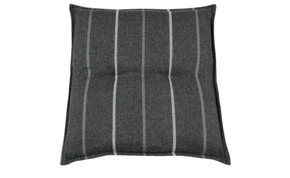 GO-DE Wendeauflage Lines | Hockerauflage, Dunkelgrau, Weiß