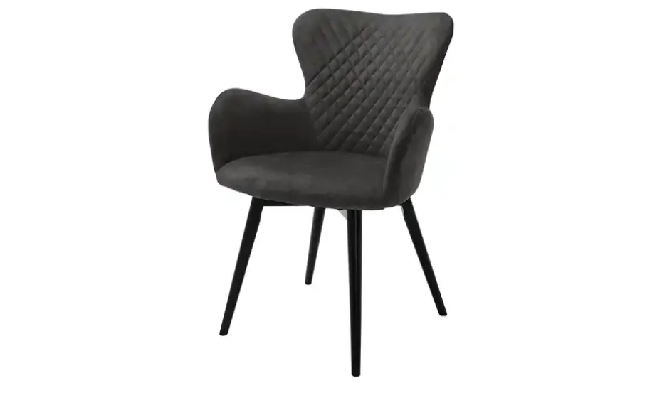 Gray & Jones Armlehnstuhl mit Diamant-Steppung Tierra Fuego Two | Anthrazit, Buche, Schwarz, lackiert