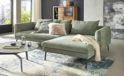 Gray & Jones Ecksofa aus Cord | rechts, Olivgrün
