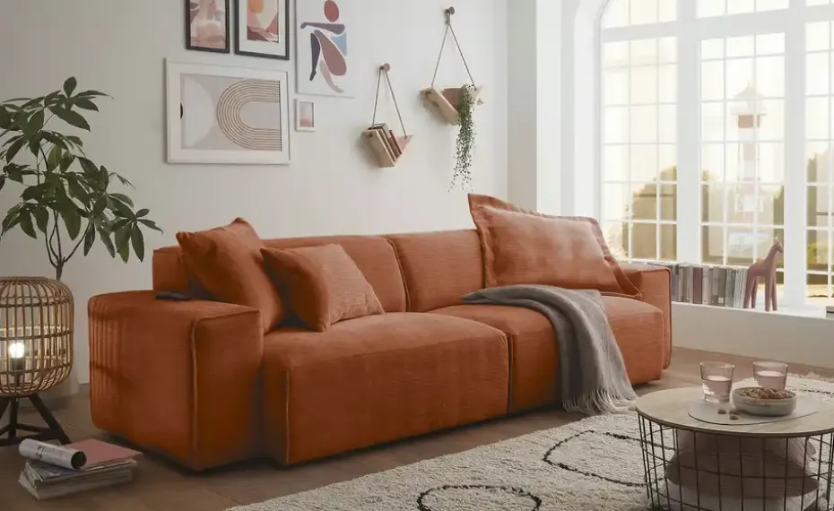 Gray & Jones Einzelsofa im Trendstoff Baltic Breeze | Rotbraun, 2