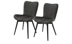 Gray & Jones 2er Set Esszimmerstuhl  mit Diamant-Steppung Tierra Fuego Two | Anthrazit, Buche, Schwarz, lackiert