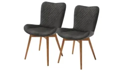 Gray & Jones 2er Set Esszimmerstuhl mit Diamant-Steppung Tierra Fuego Two | Anthrazit, Wildeiche, geölt