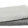 Gästetuch (30 x 50 cm), 2er Set Anthrazit-Hellgrau Soft Cotton