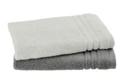 Gästetuch (30 x 50 cm), 2er Set Anthrazit-Hellgrau Soft Cotton