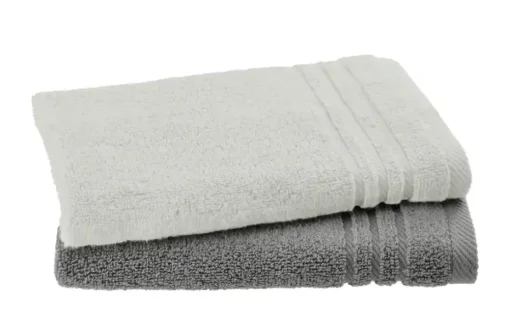 Gästetuch (30 x 50 cm), 2er Set Anthrazit-Hellgrau Soft Cotton