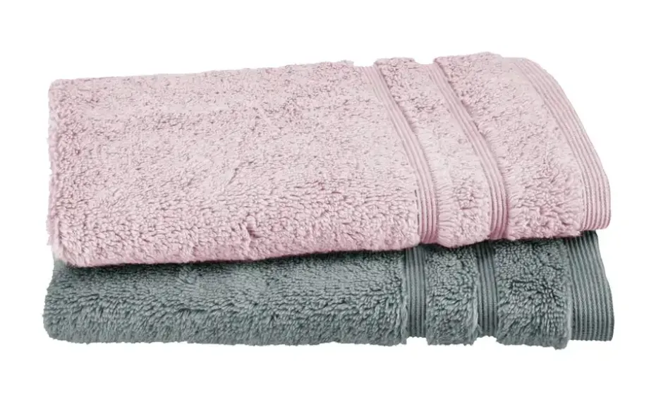 Gästetuch (30 x 50cm), 2er-Set Altrosa-Anthrazit Kuschel Wuschel