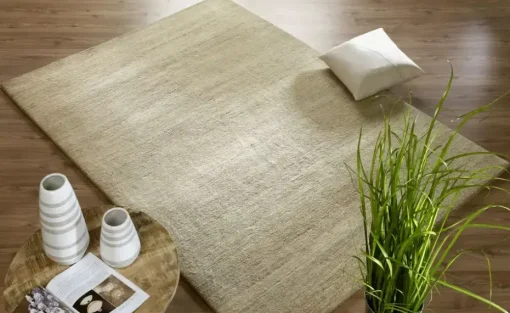 Handgeknüpfter Naturteppich Davina Uni | 70x140 cm