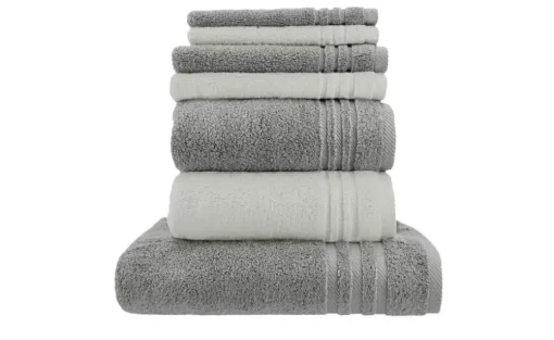 Handtuch-Set Anthrazit-Hellgrau, 7-teilig Soft Cotton
