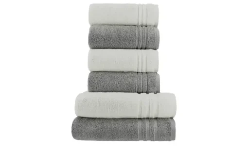 Handtuch-Set Anthrazit-Hellgrau, 6-teilig Soft Cotton