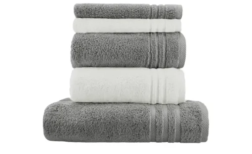 Handtuch-Set Anthrazit-Hellgrau, 5-teilig Soft Cotton